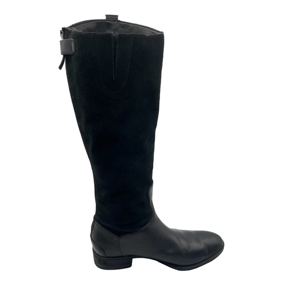 Sam Edelman Pembrooke Black Suede Leather Riding Boots Tall Knee High - Picture 9 of 15